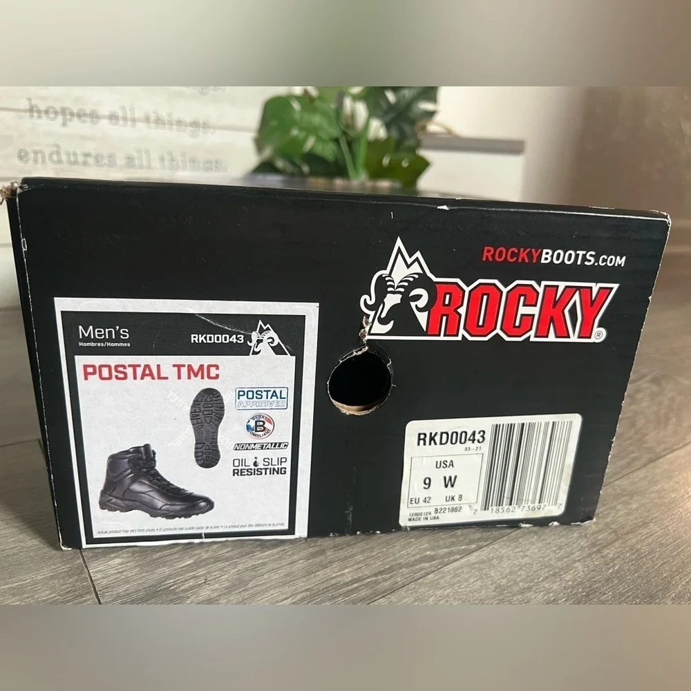 Rocky Boots Postal Service Chukka Oil & Slip Resistant Work Boots Sz 8.5 9 W NIB